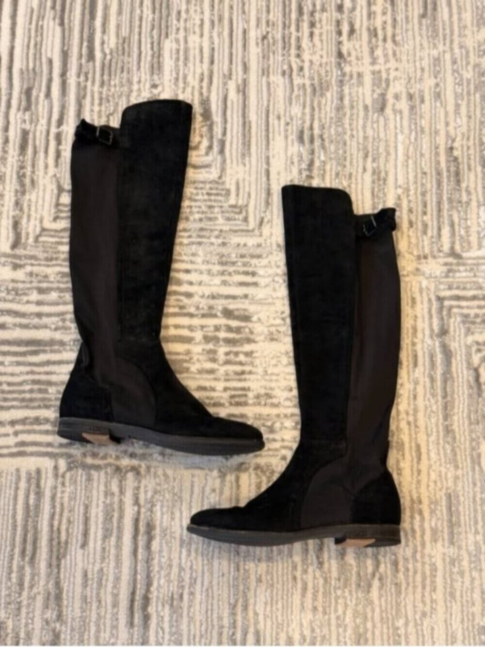 New UGG Australia women's size 7 Danae Black Suede Tall Riding Boots